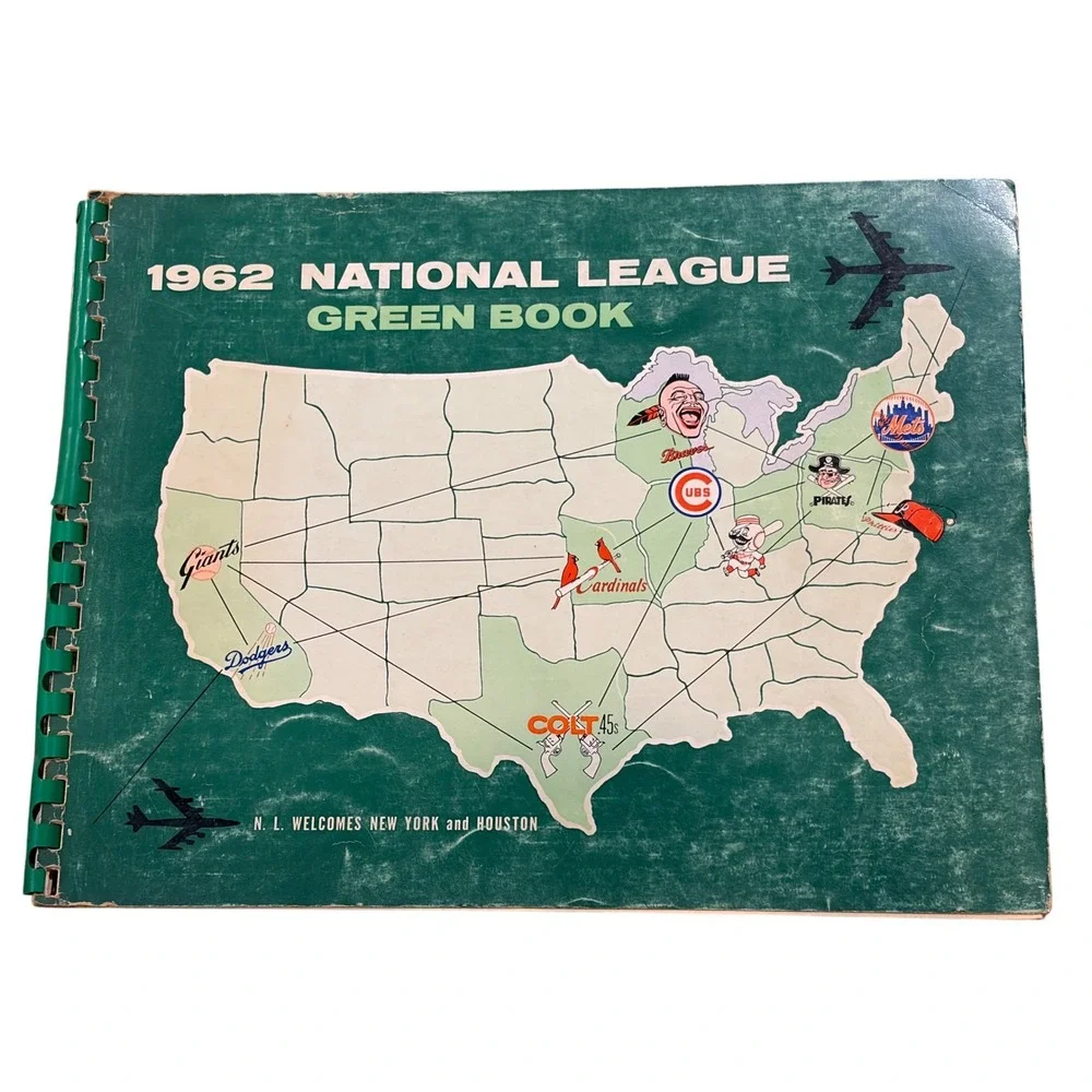 Vintage 1962 National League Green Book Baseball Media Guide MLB Expansion